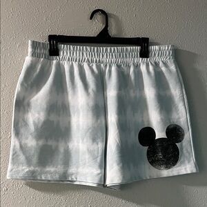 Disney White Shorts with Black Mickey Mouse Logo